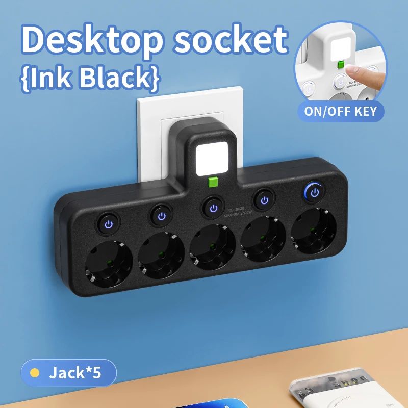 EU 4-Socket Wall Power Outlet