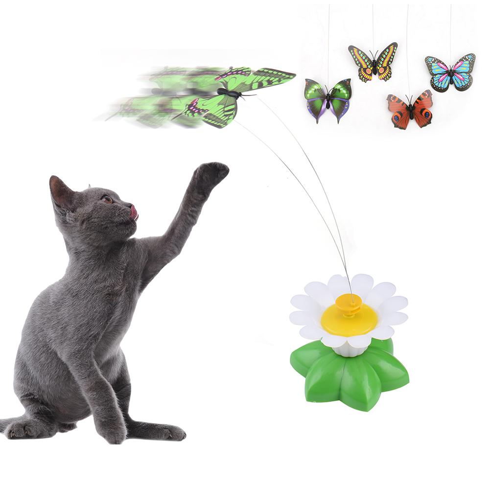 Electric Rotating Butterfly Bird Cat Toy: Fun Pet Seat Scratch & Intelligence Training