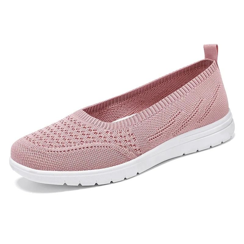 Women slip on breathable mesh flat loafers lightweight casual walking shoes