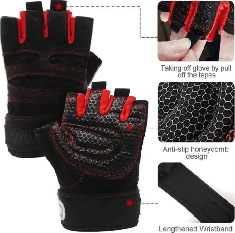 Shockproof Gym Gloves with Wrist Support Anti-Slip Weight Lifting Training Gloves