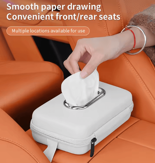 Multifunction Car Sun Visor Tissue Holder Hanging Car Tissue Organizer Bag for Armrest Backseat and Interior Storage