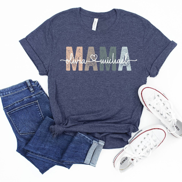 Mama Shirt Leopard Print Graphic Tee Trendy Mom Outfit Cute Everyday Gift