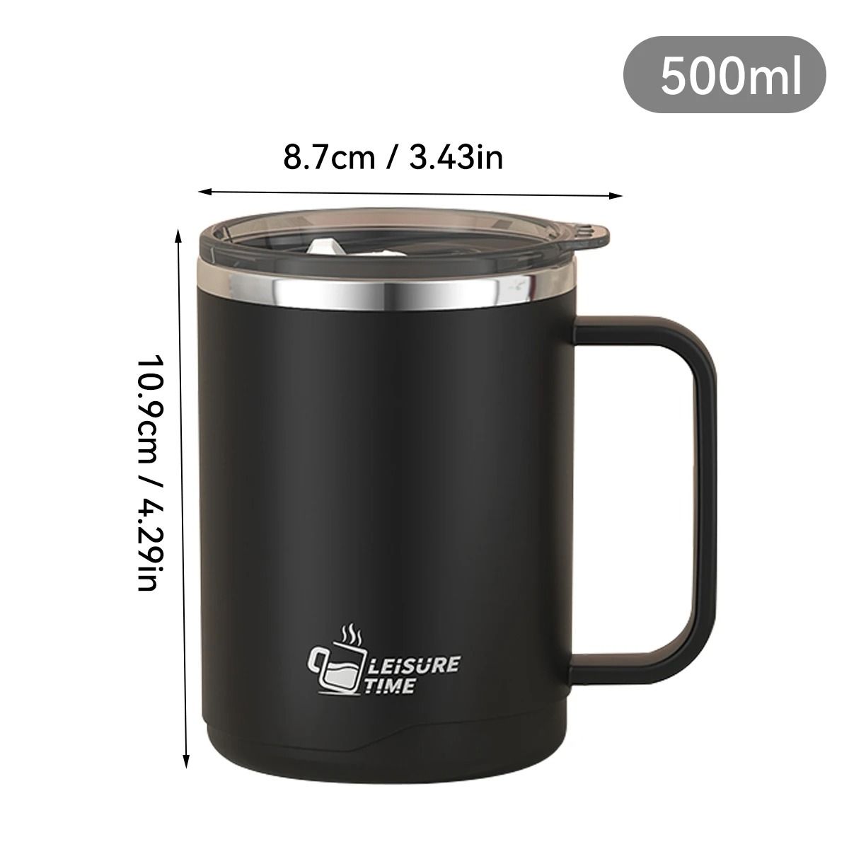 Insulated Stainless Steel Coffee Mug Double Wall Large Capacity Travel Cup