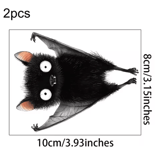 Black Bat Wall Decals – Self-Adhesive Home Wall Art (2pcs Set)