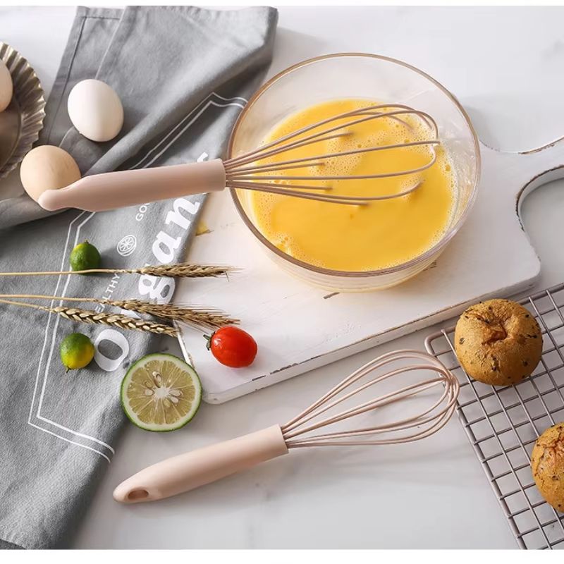 Manual Egg Beater – Handheld Silicone with High-Quality Stainless Steel Wire, High-Temperature Resistant
