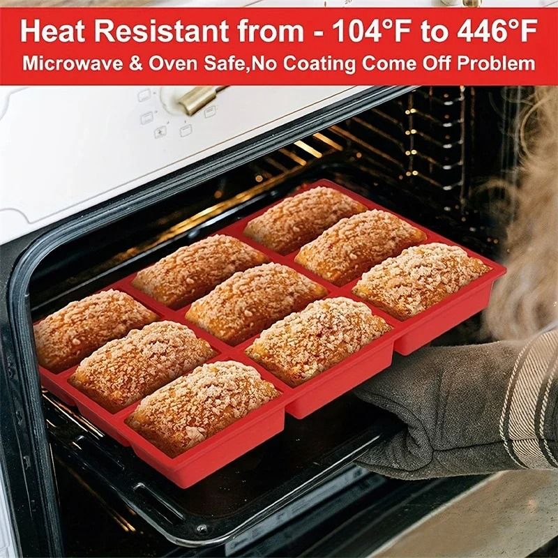 9 Grid Silicone Mini Loaf Baking Mold