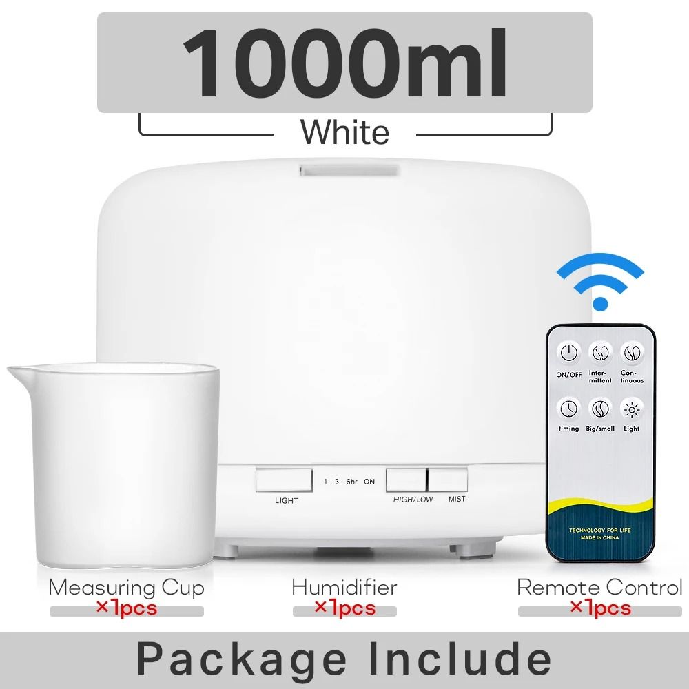 Ultrasonic Aromatherapy Diffuser with Remote Control and LED Light