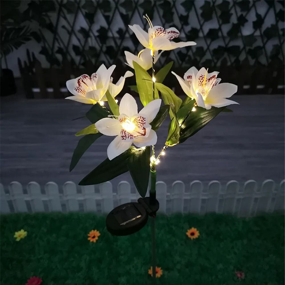 Solar Simulation Orchid Flower Lights for Garden and Patio Decoration