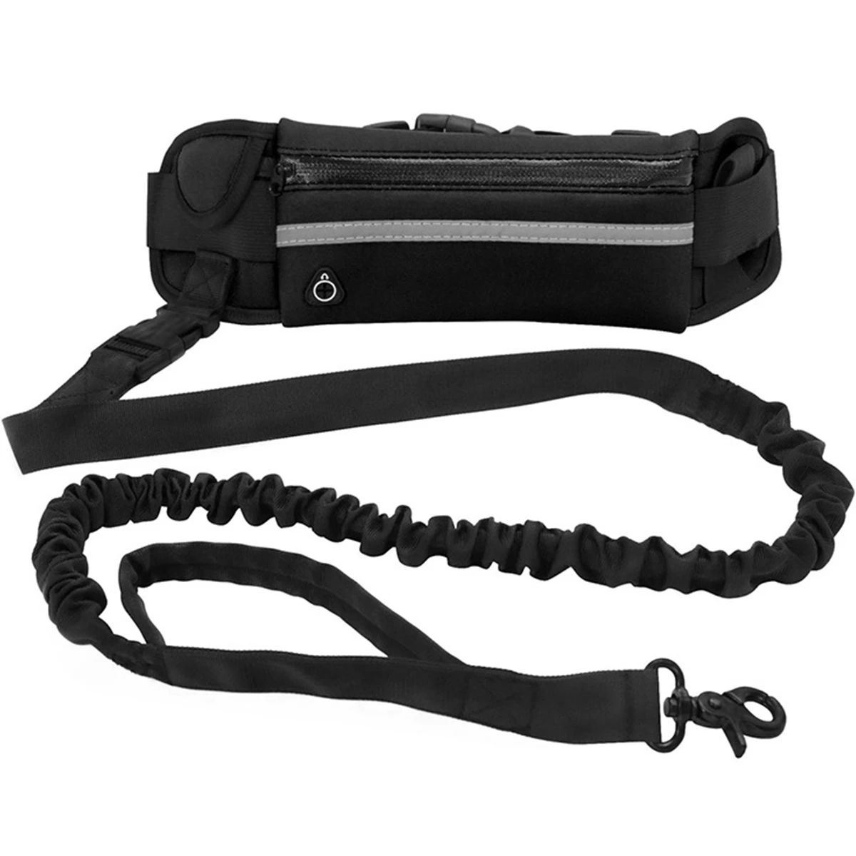 Hands-Free Running Dog Leash with Reflective Elastic Belt & Waist Bag