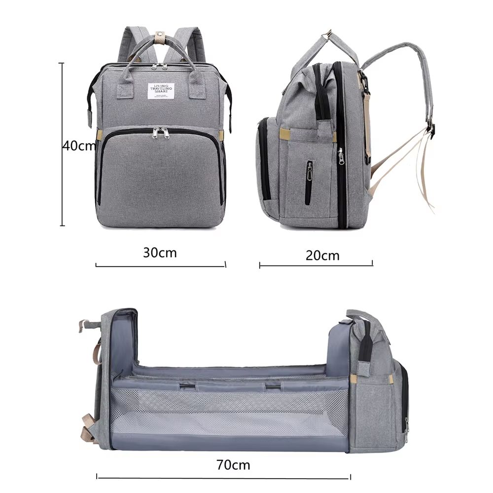CarryEase Foldable Diaper Bag with Changing Station and Insulated Pocket