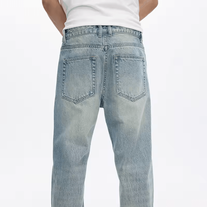 KSTUN Mens Flared Bootcut Jeans – Light Blue Streetwear Flare Denim Pants Loose Fit