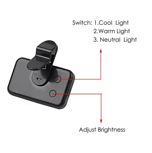 Rechargeable Mini Selfie Fill Light with Adjustable Brightness (6000–12000K)