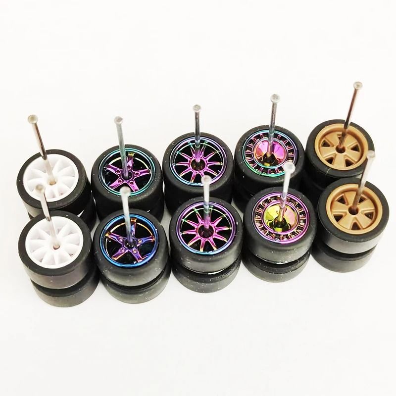 1/64 Scale Custom Alloy Wheels and Rubber Tires