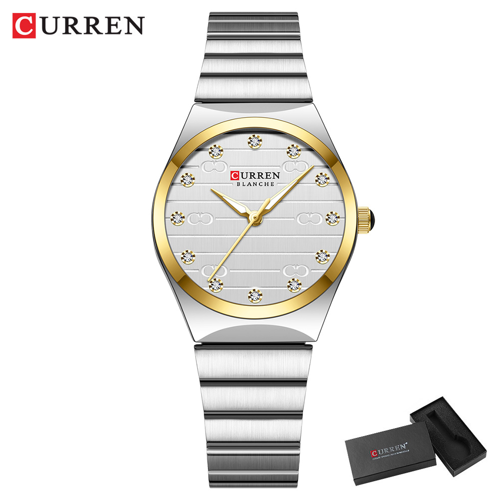 Women Luxury Stainless Steel Watch, Classic Round Dial Quartz, Stylish Business Wristwatches