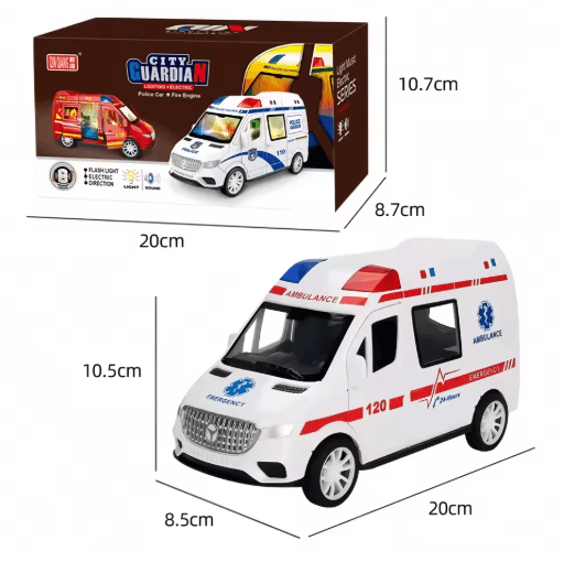 Childrens Ambulance Model Toy Car Light Music Simulation Emergency Vehicle