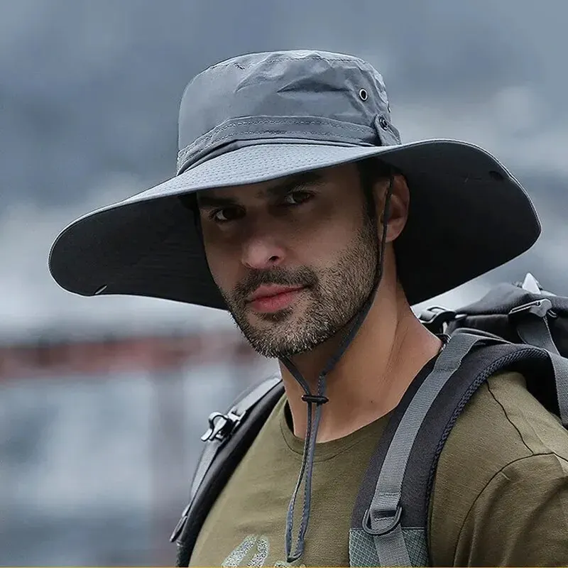 Breathable Mesh, Summer Fishing Hat, New Sun Protection, Anti UV Sun Hat, Camping Hiking Caps, Mens Panama Hat Mountaine