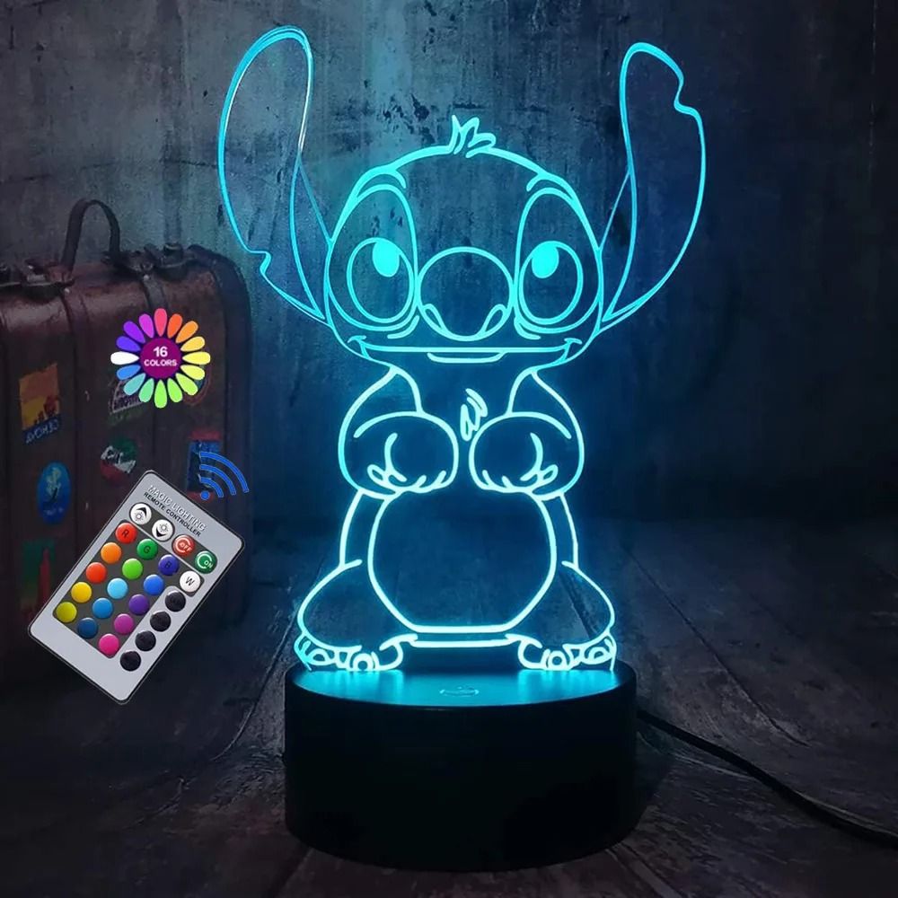 3D Illusion Stitch Night Light Remote Control Smart Touch LED Lamp