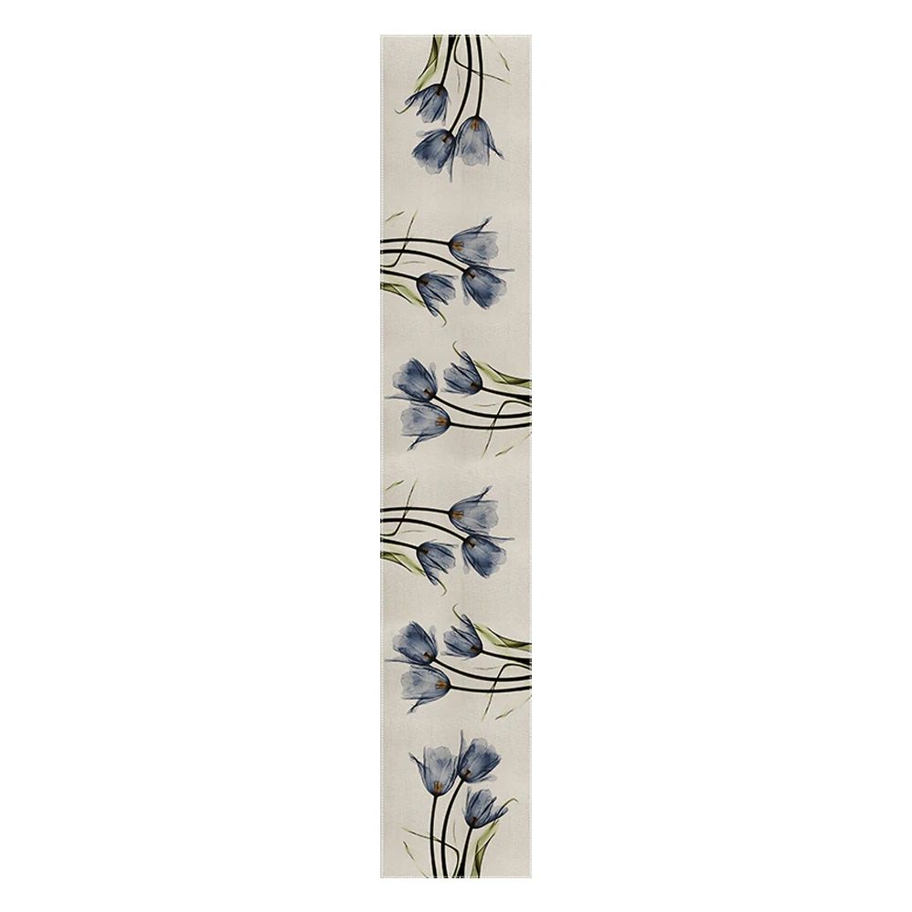 Rustic Tulip Linen Table Runner Farmhouse Decor