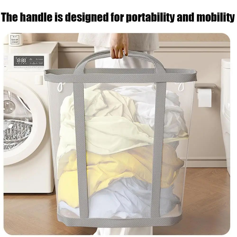 FlexiFold Laundry Basket Bag with Handles for Clothes and Toy Storage