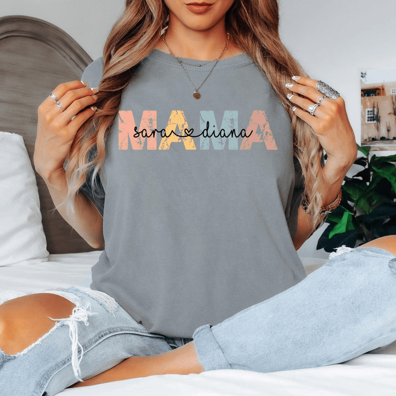 Comfort Colors Mama Shirt Personalized Mom Gift