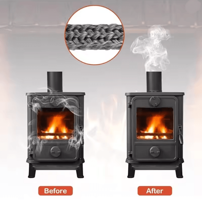 Heat Resistant Wood Stove Door Gasket Fiberglass Fireplace Seal Tape