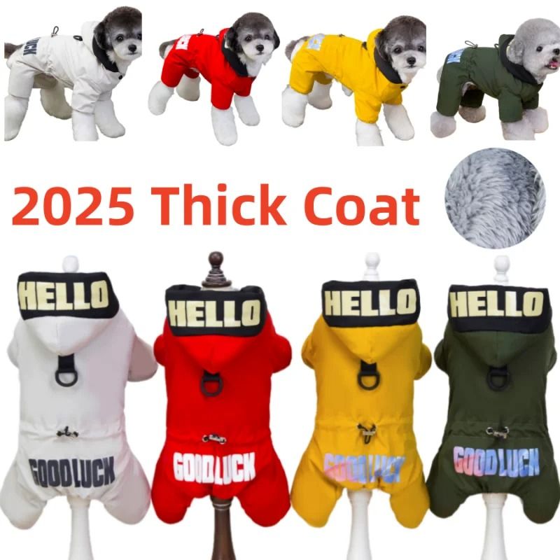 Waterproof Winter Dog Jumpsuit Warm Hooded Pet Coat S to 5XL
