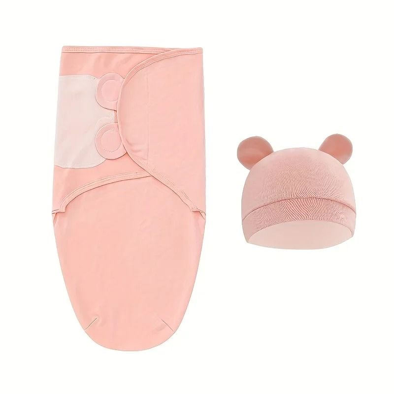 1pc Baby Swaddle Set with Hat - Ultra-Soft Gray Star, Cloud & Moon Patterns