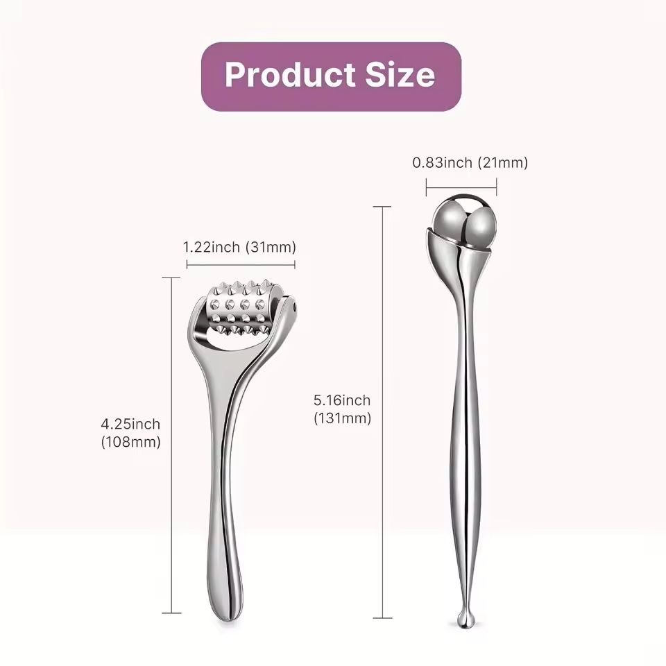 Stainless Steel Ice Roller and Face Massager Set