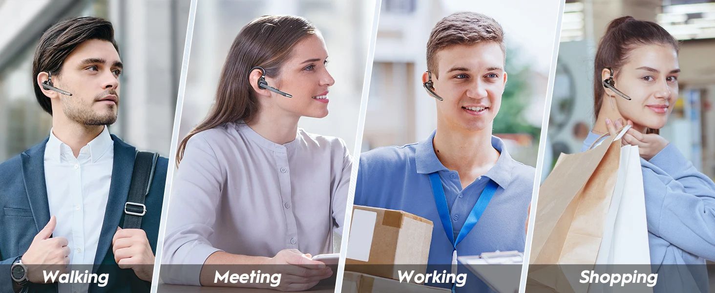 Bluetooth Wireless Headset Dual-Mic Noise Cancelling