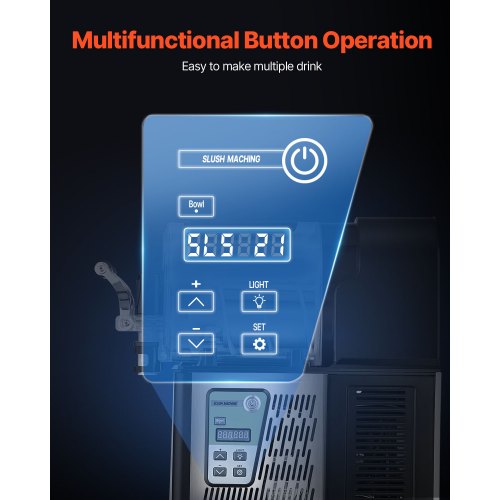 Commercial Slushy Machine Single Bowl Slush Drink Maker, Frozen Drink Machine with Temperature Control, Automatic Clean