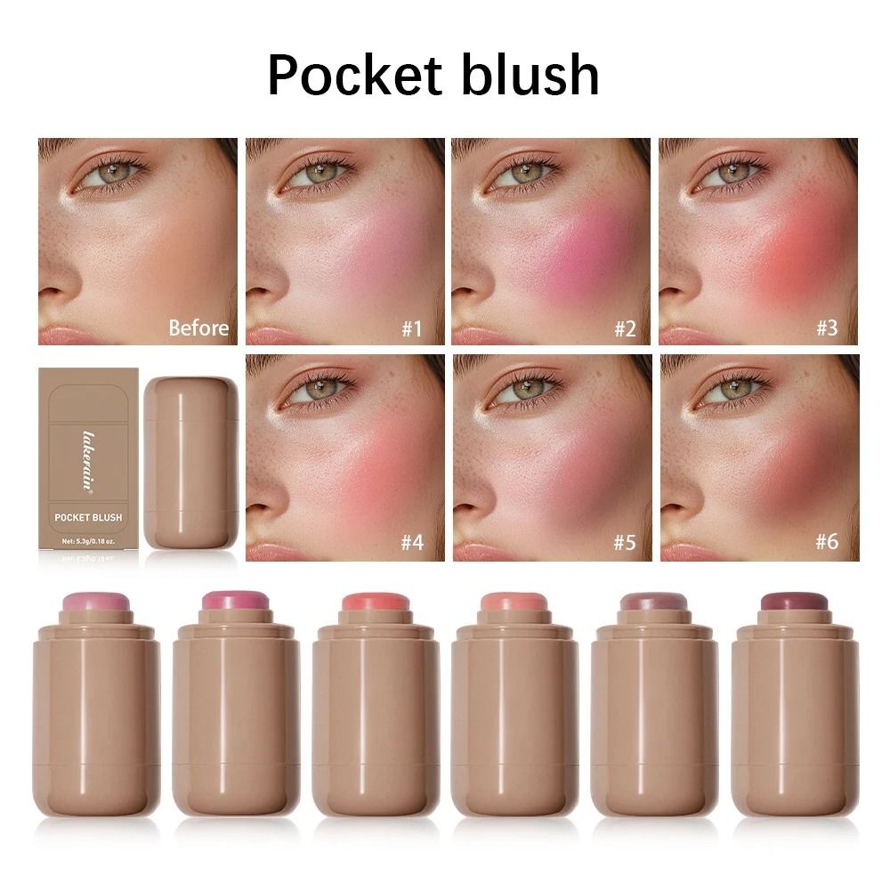 3-in-1 Blush Stick Moisturizing Lip Gloss, Face Rouge, and Facial Cheek Stick