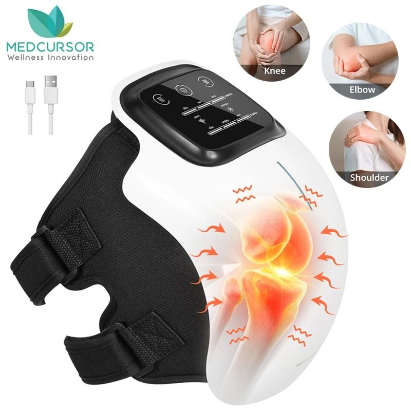 Wireless Heated Knee Massager With Vibration And Adjustable Temperature