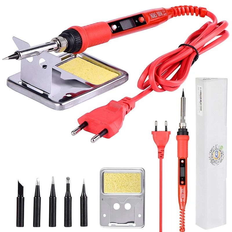 Digital LCD Soldering Iron Repair Kit Adjustable Temperature 80W