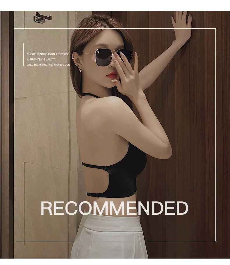 2024 Invisible Backless Push Up Bra | Low Cut Plunge Open Back Lingerie
