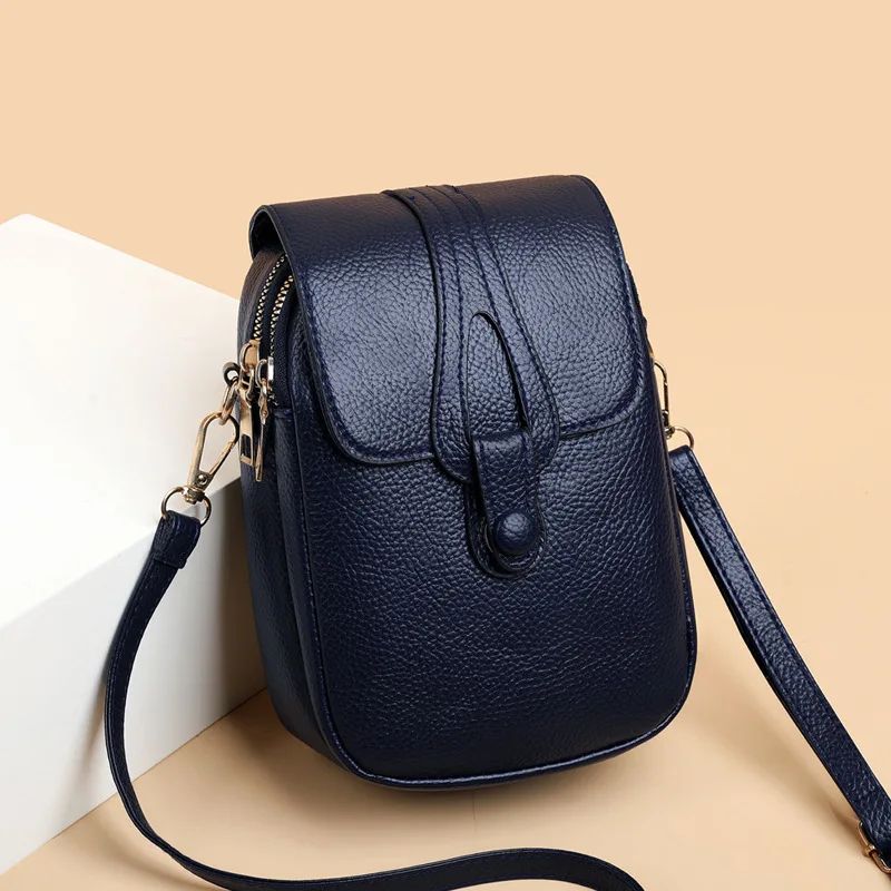 MiniChic PU Leather Phone Crossbody Bag | Women's Stylish Compact Shoulder Messenger Purse