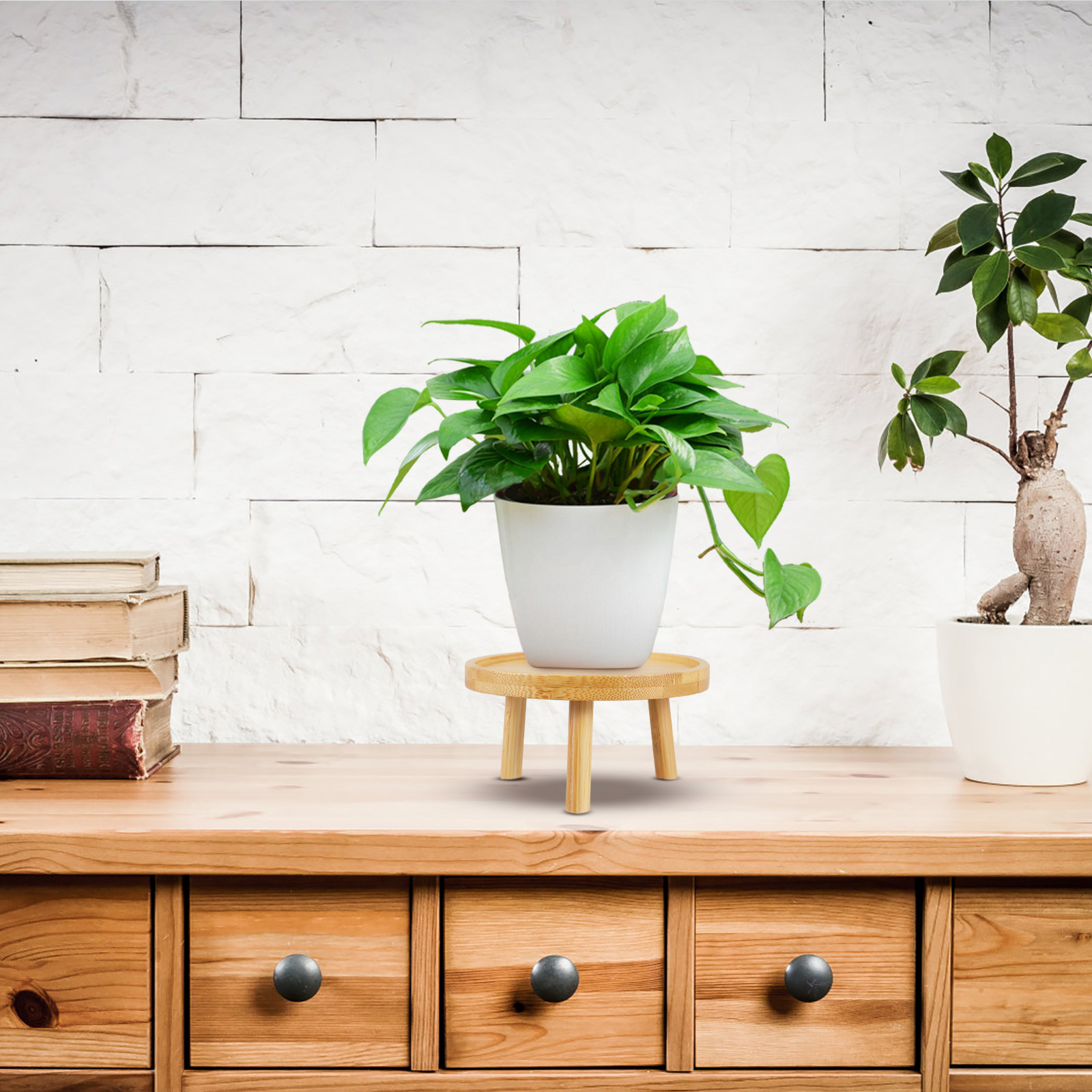 Solid Wood Plant Stand Indoor Outdoor Small Flower Pot Display Shelf