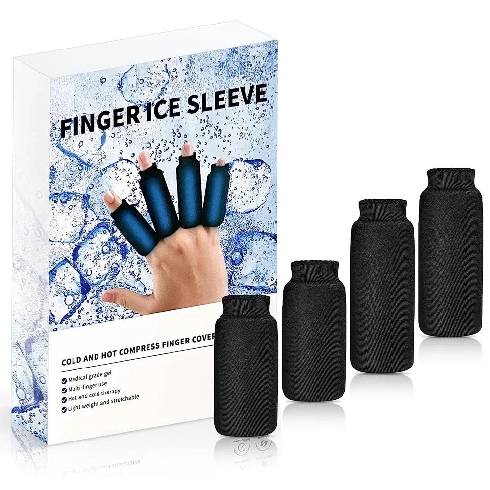 Reusable Hot Cold Finger Ice Compression Sleeves Set of 4