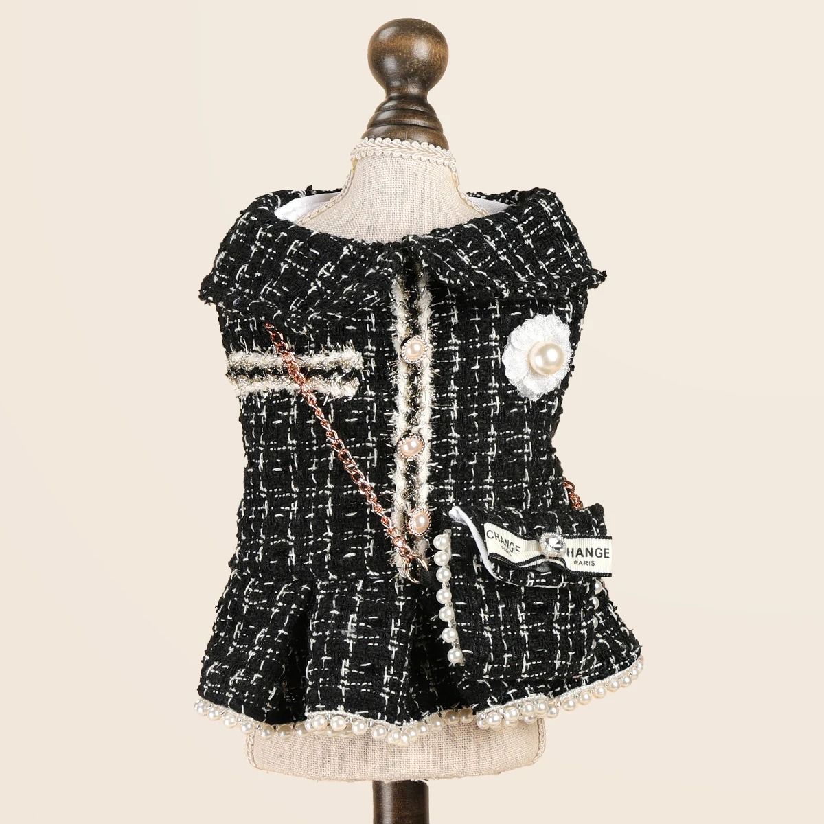 Cozy Pet Dress with Backpack for Autumn and Winter Warmth