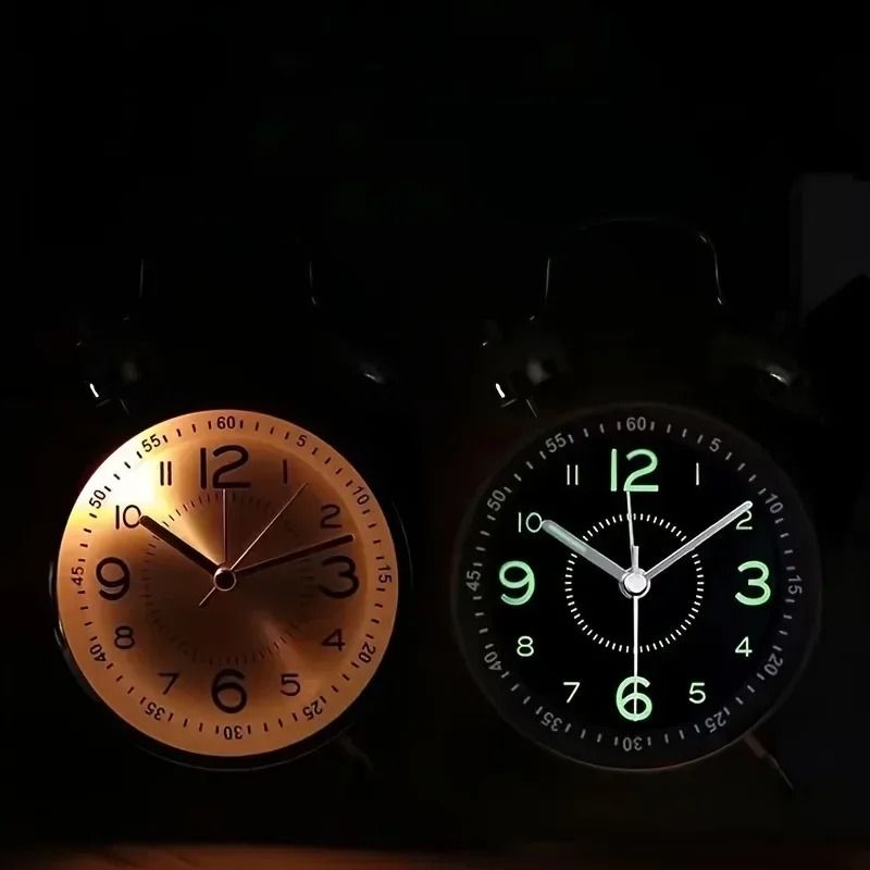 Twin Bell Night Light Alarm Clock – High-Definition Chronometric Metal Sculpture
