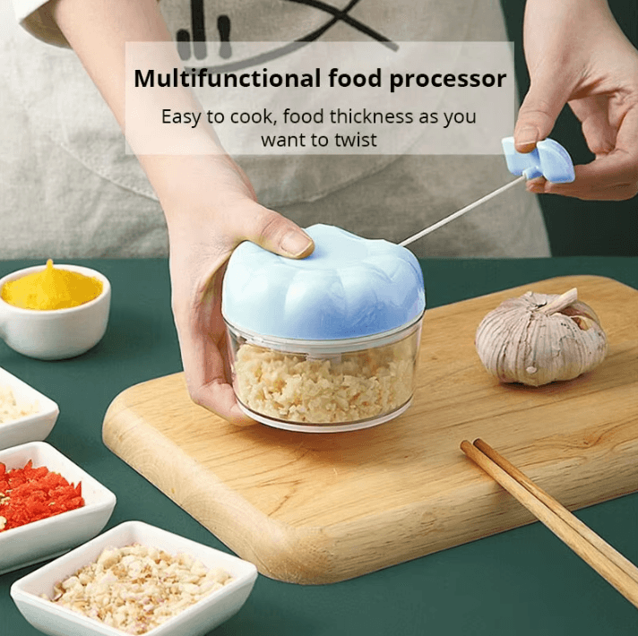 Manual Garlic Masher – Handheld Garlic Crusher for Easy Minced Garlic (Blue/Pink)