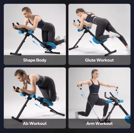 MERACH Adjustable Ab Machine Trainer Foldable Core and Abdominal Exercise System with Knee Protection