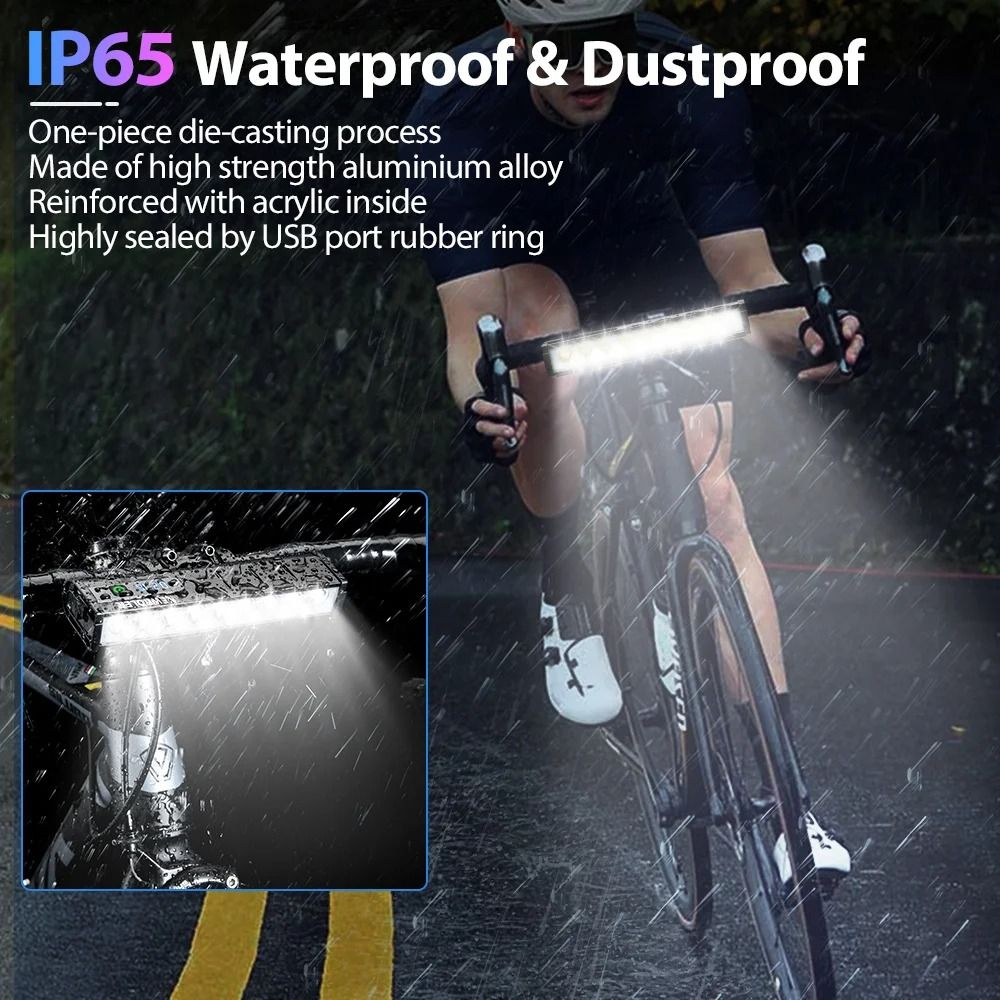 Rechargeable Bicycle Headlight 3000–10000 Lumens Waterproof Cycling Lamp with Power Bank Function