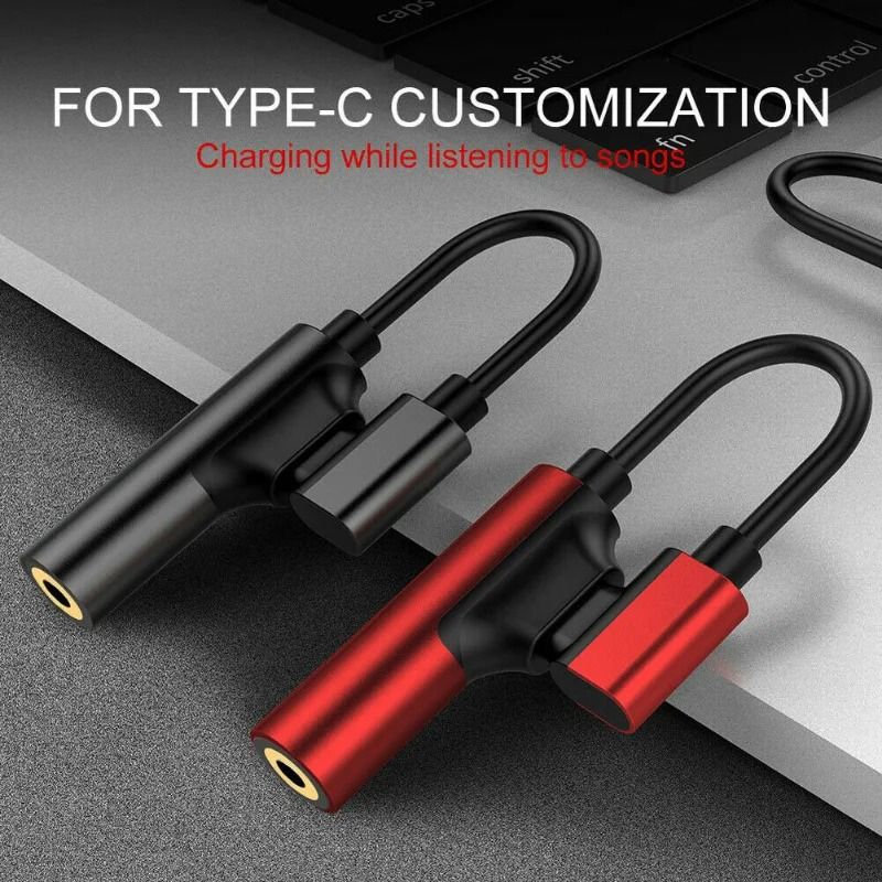 2 in 1 USB C to 3.5mm AUX Adapter Headphone Jack Audio Splitter