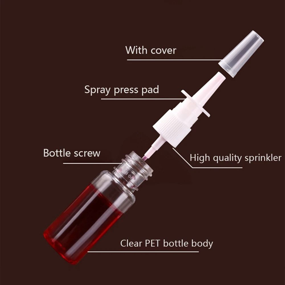 Refillable Plastic Nasal Spray Bottle Set with Pump Mist Nozzle