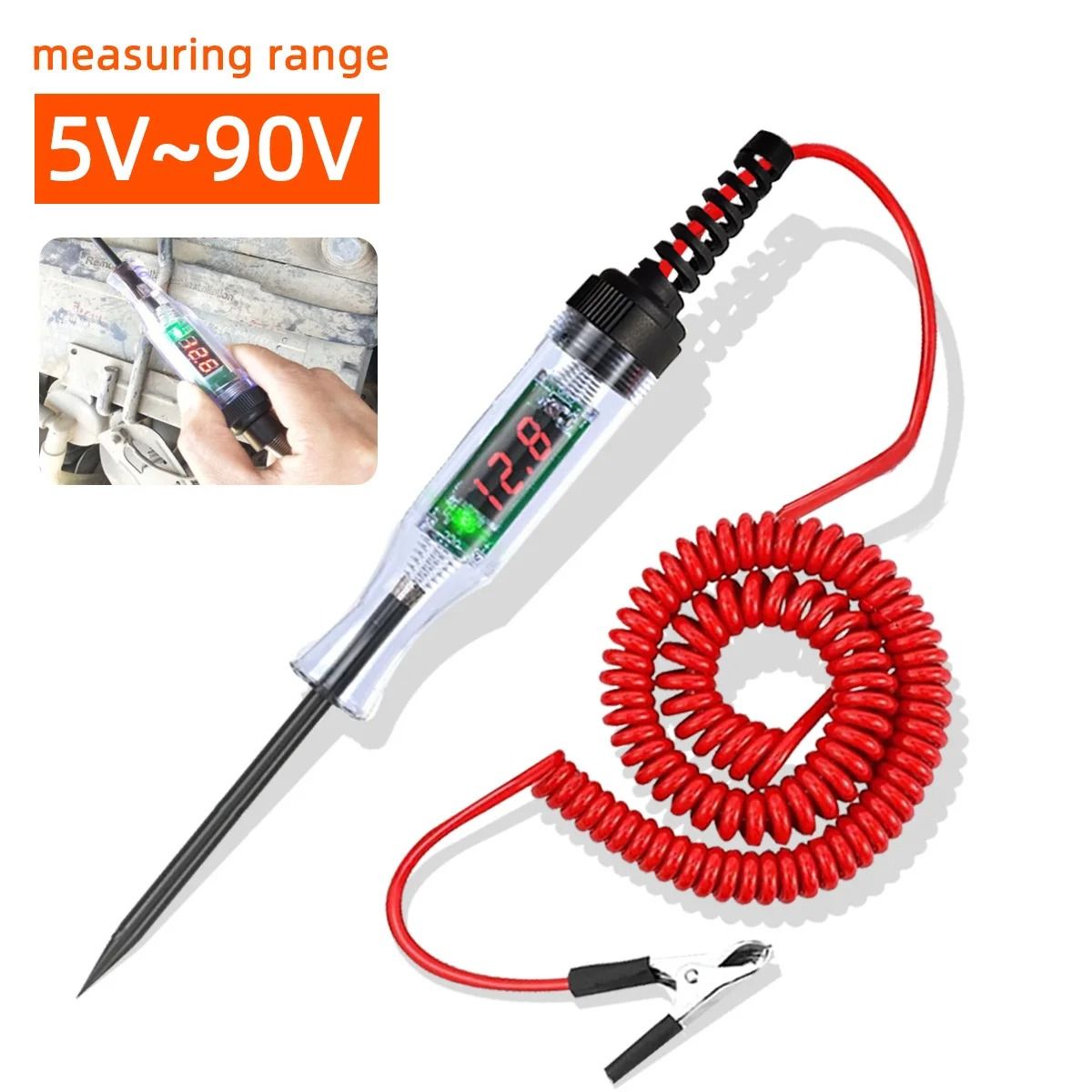 Automotive Circuit Test Pen 6V 12V 24V Digital Voltage Display