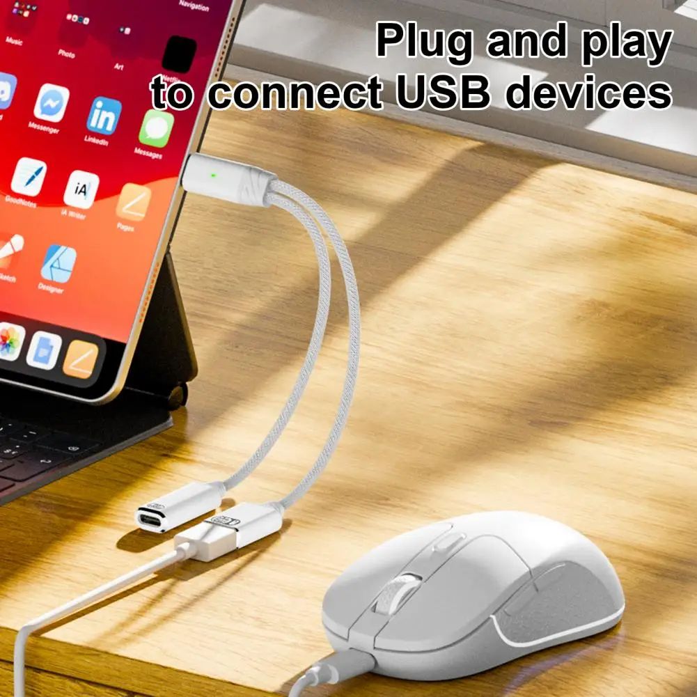 USB-C OTG Adapter Cable USB 3.0 with 100W PD Fast Charging, High-Speed Data Transfer Converter for Laptops