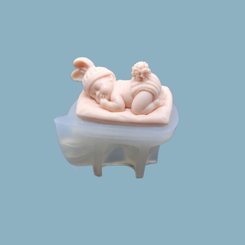 Translucent Baby Sleeping Silicone Mold for Candle Making & Home Decor
