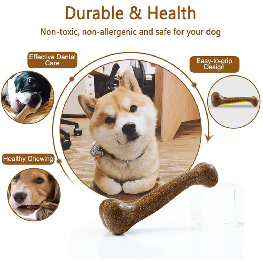 Nearly Indestructible Dog Bone Chew Toys: Natural, Non-Toxic, Anti-Bite for Small, Medium, and Large Dogs - Perfect for