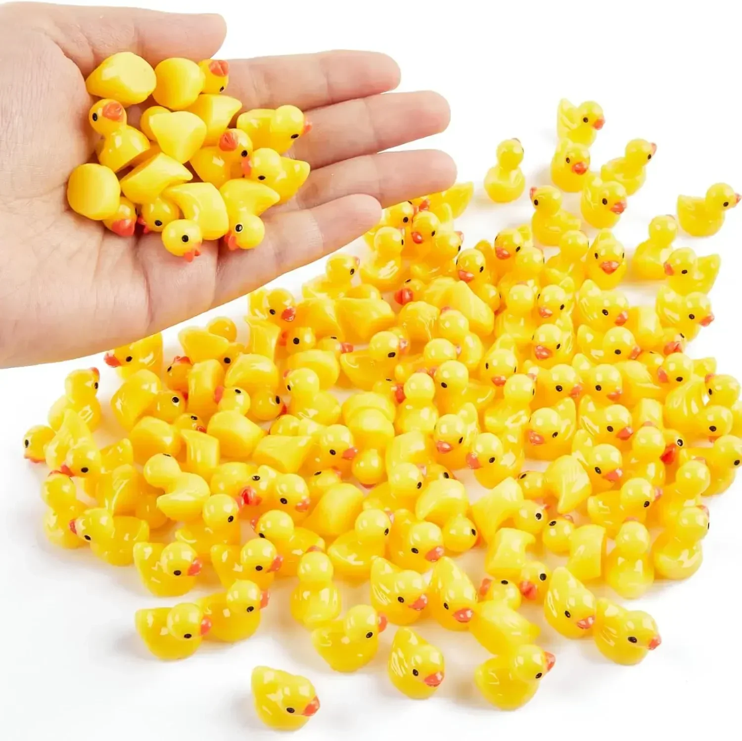 Mini Resin Ducks Set Tiny Duck Figurines for DIY Micro Landscapes & Party Decor