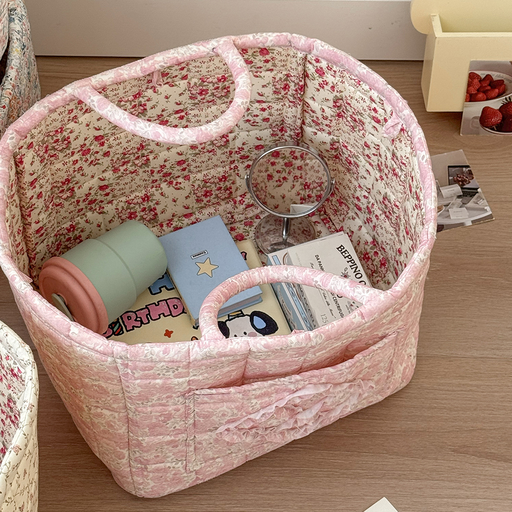 Foldable Rural Flower Storage Basket – Large Capacity Fashionable Laundry Bin with Durable Acrylic Design